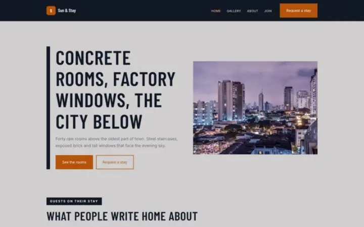 Website for hotel