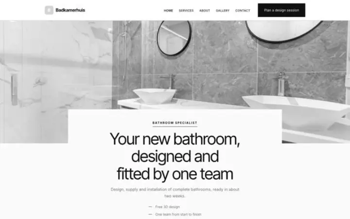 Website for bathroom specialist