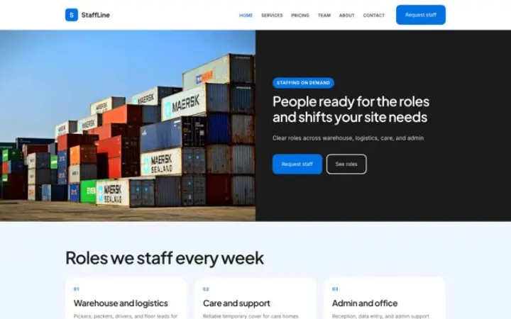 Website for staffing