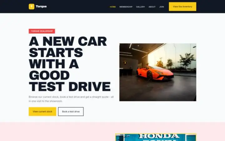Website for dealership
