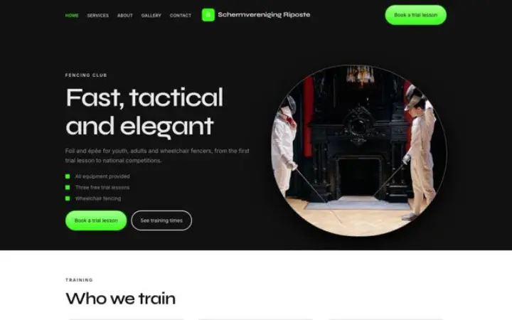 Website for fencing club