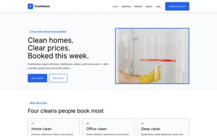 Website for cleaner