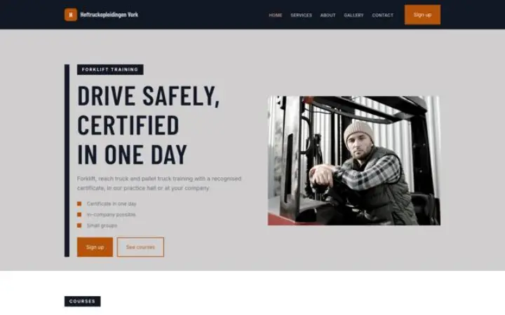 Website for forklift training