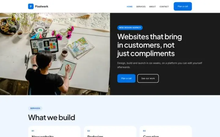 Website for web design agency