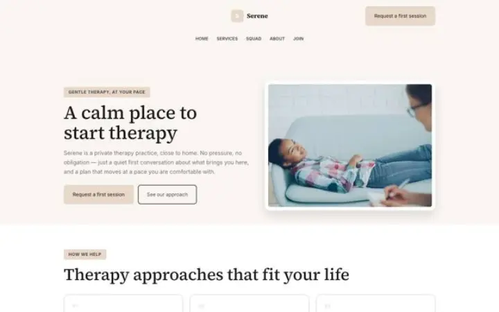 Website for therapist