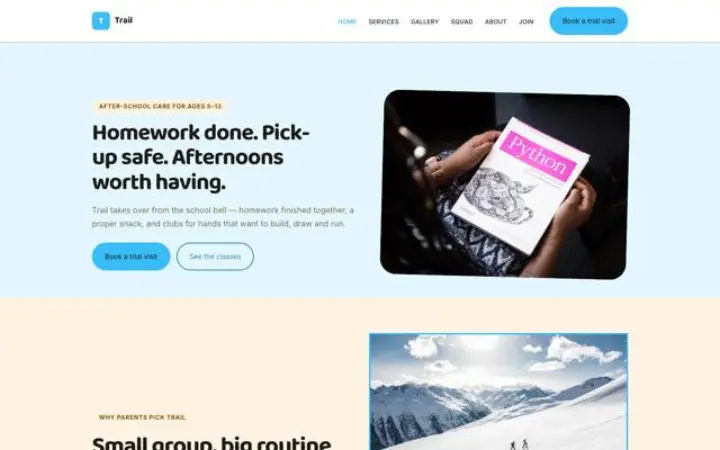 Website for after-school
