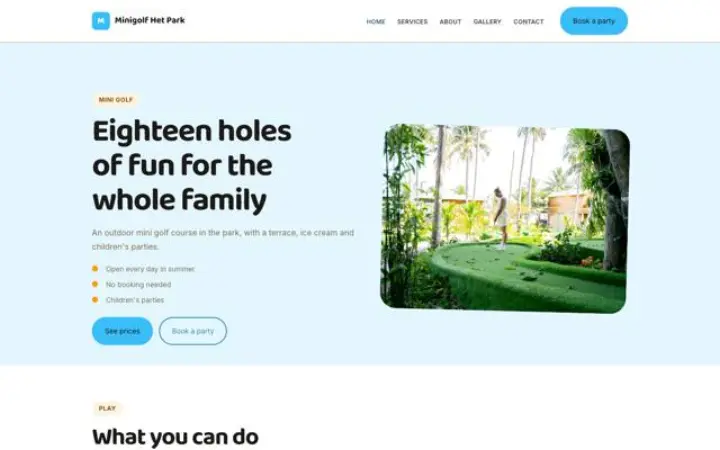 Website for mini golf