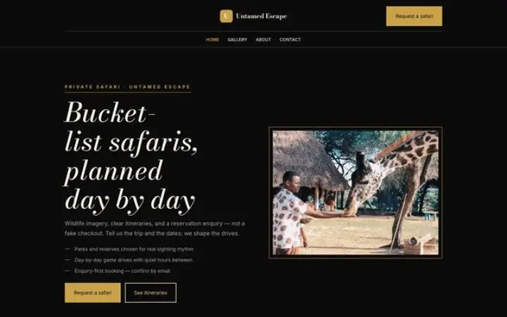Website for safari