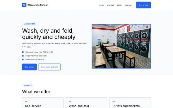 Website for laundromat