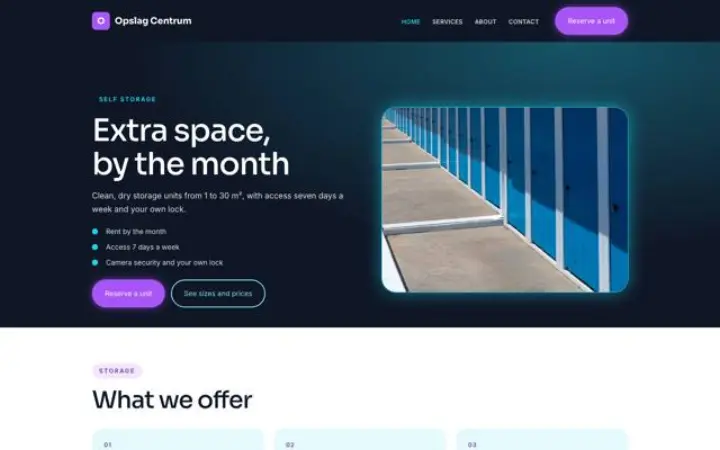Website for self storage