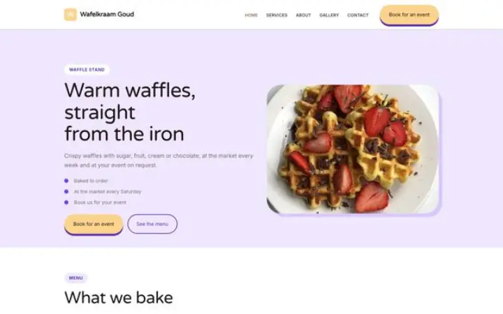 Website for waffle stand