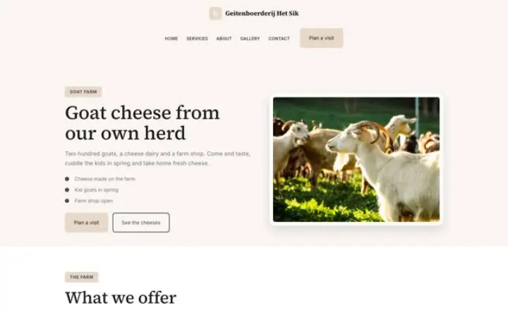 Website for goat farm