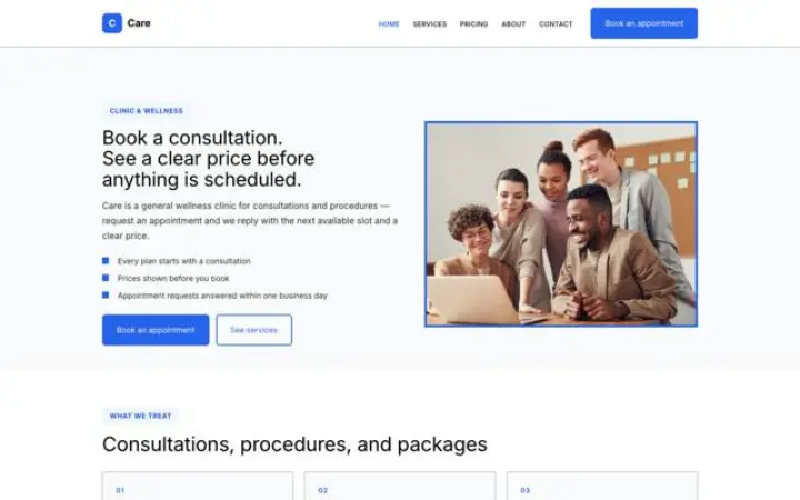 Website for clinic
