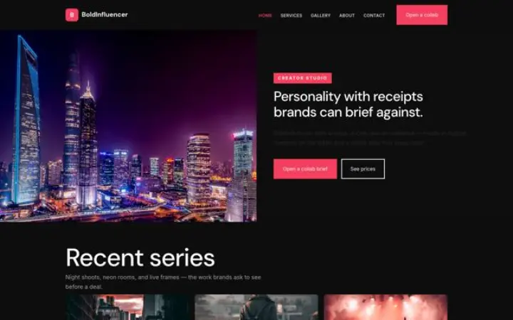 Website for content creator