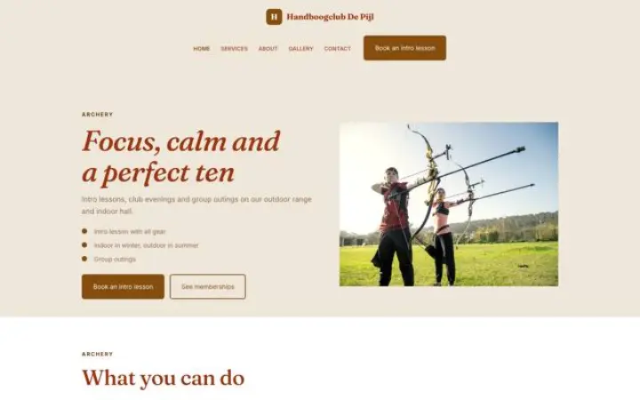 Website for archery club