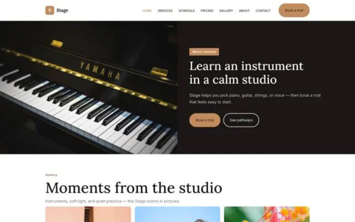 Website for music lessons
