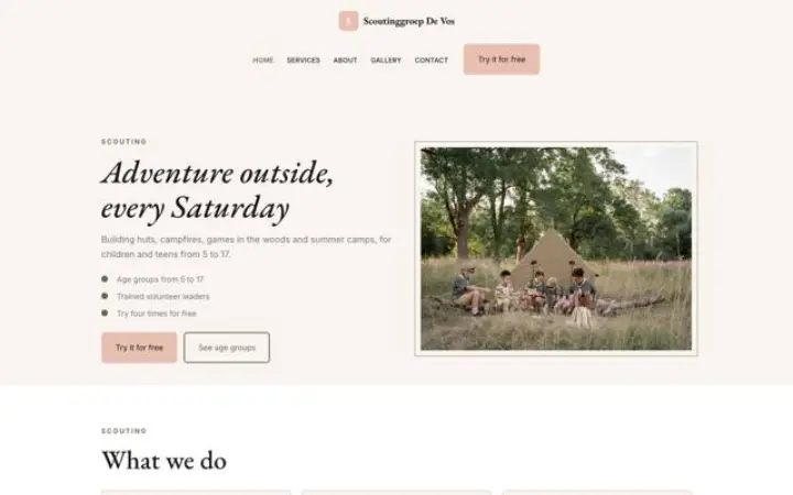 Website for scouting group