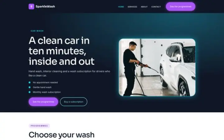 Website for car wash
