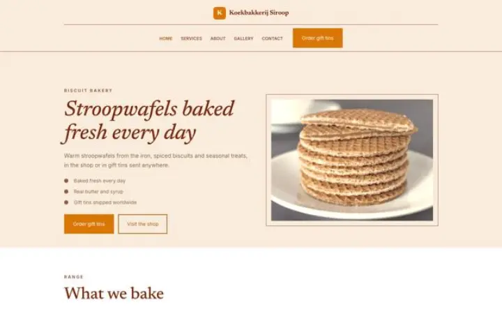 Website for biscuit bakery