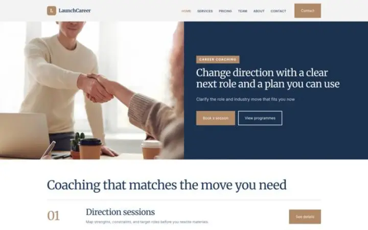 Website for career coach