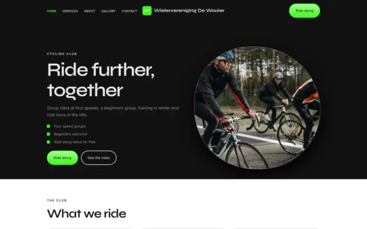 Website for cycling club