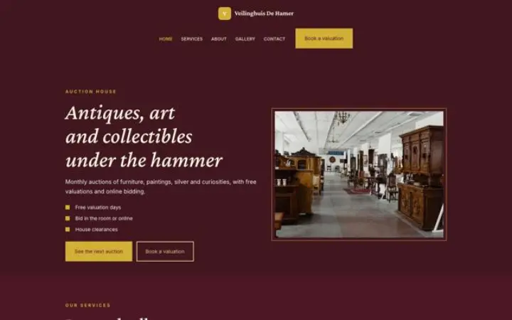 Website for auction house