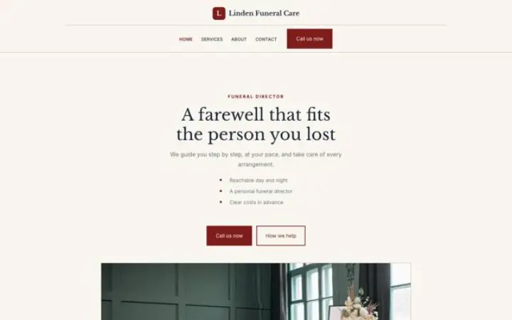 Website for funeral director