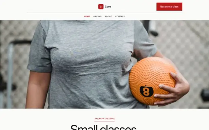 Website for pilates studio