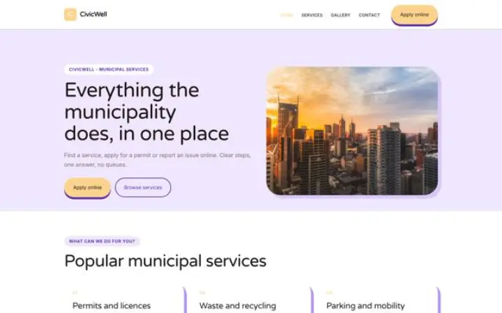 Website for municipality