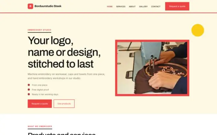 Website for embroidery studio