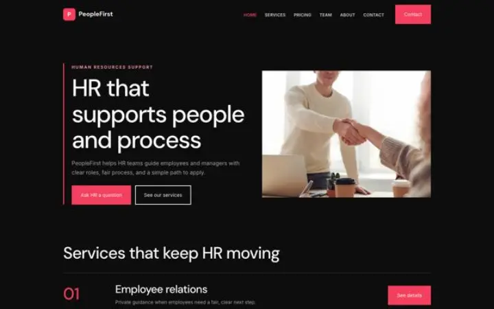 Website for human resources