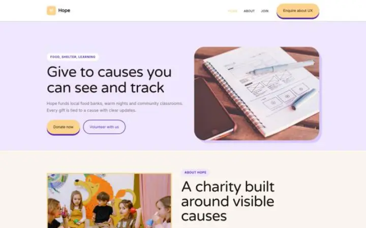 Website for charity
