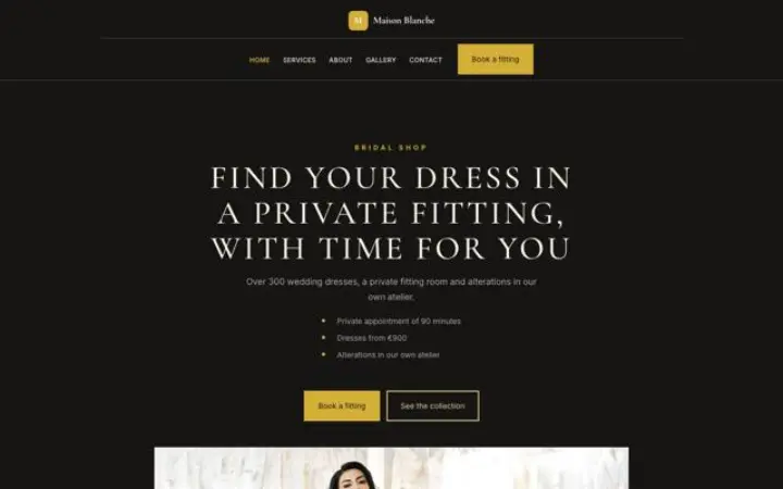Website for bridal shop