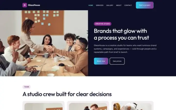 Website for creative studio