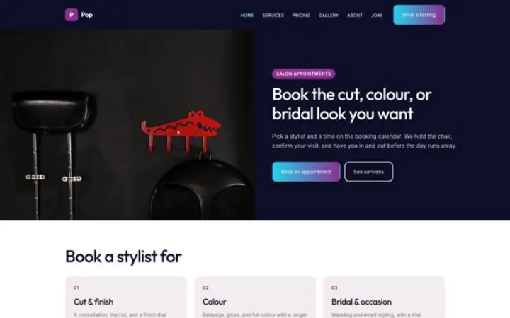 Website for salon