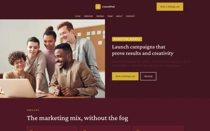 Website for marketing agency