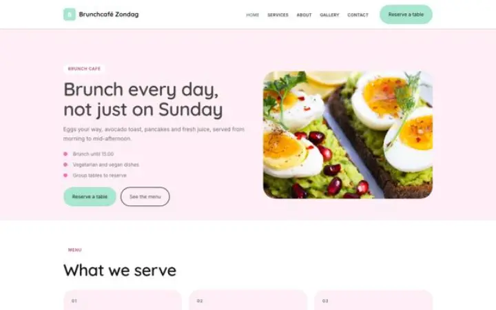 Theme Brunchcafé Zondag