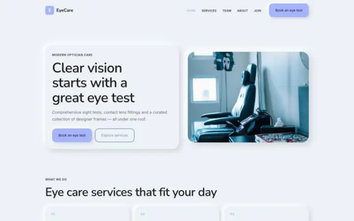 Website for optician