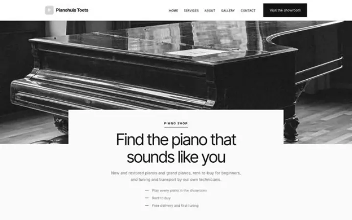 Website for piano shop