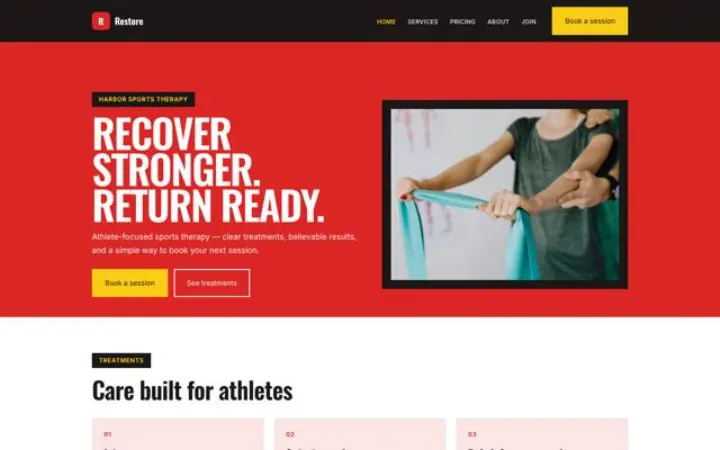Website for sports therapy