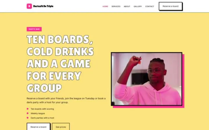 Website for darts bar