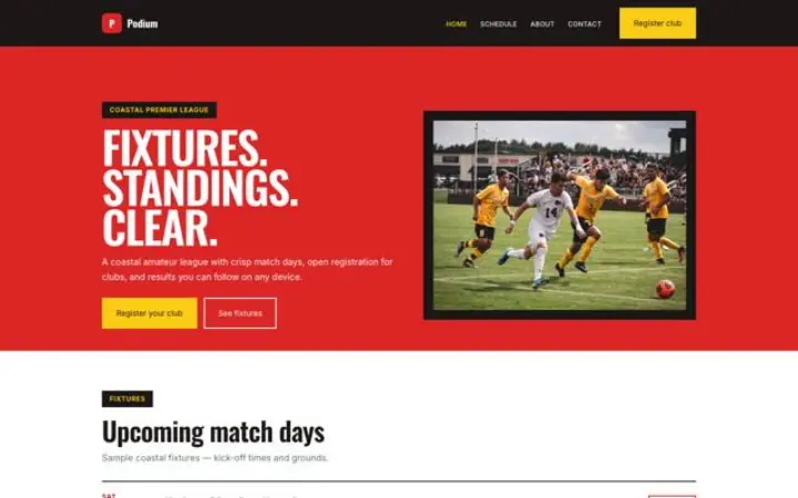 Website for league