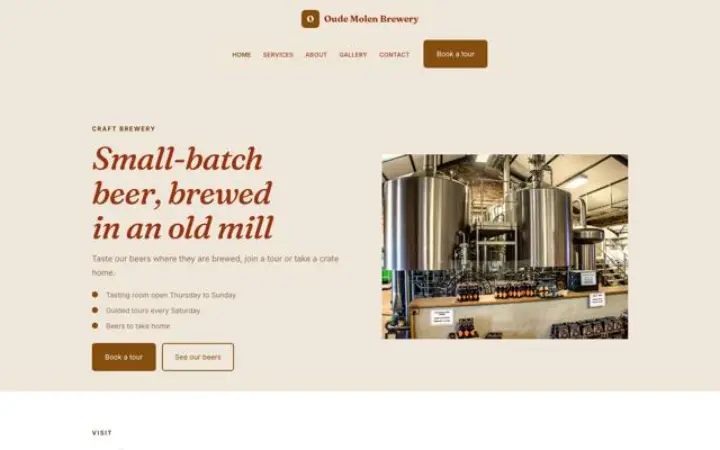 Website for craft brewery