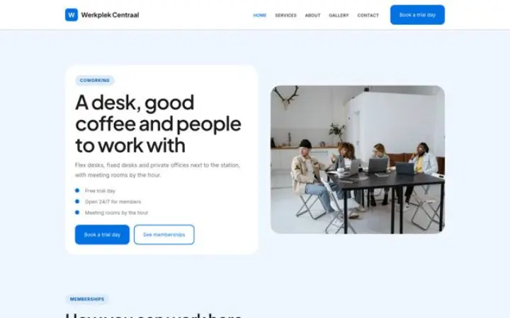 Website for coworking space