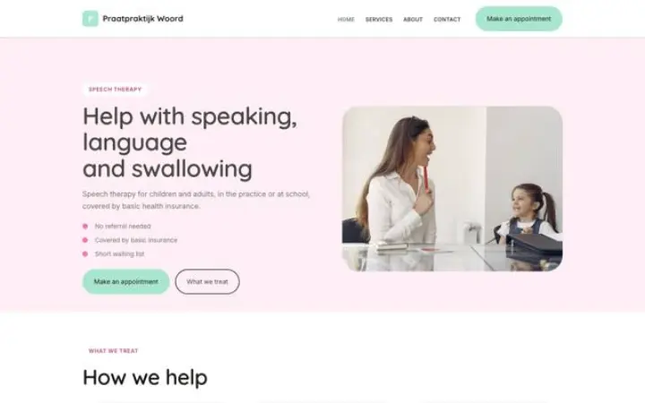 Website for speech therapist