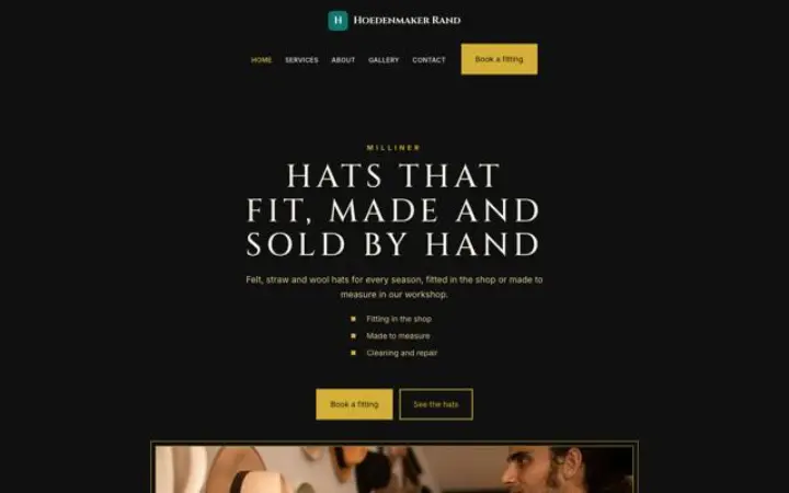 Website for milliner