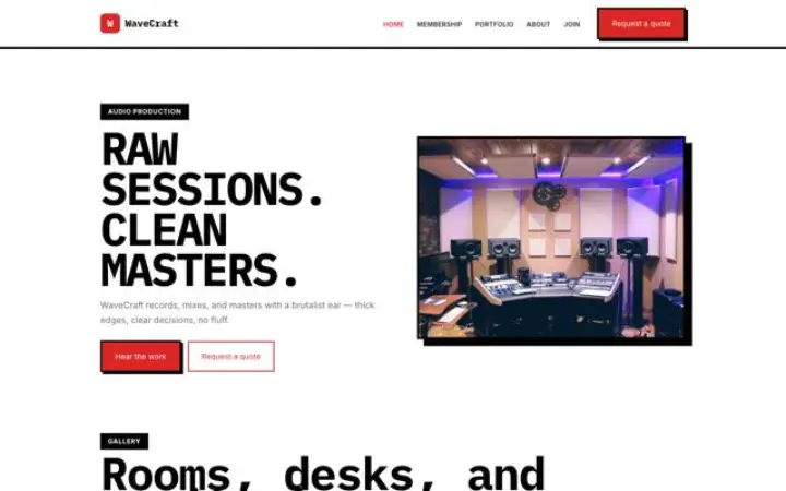 Website for audio production