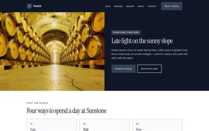 Website for vineyard
