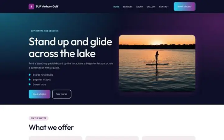 Website for sup rental