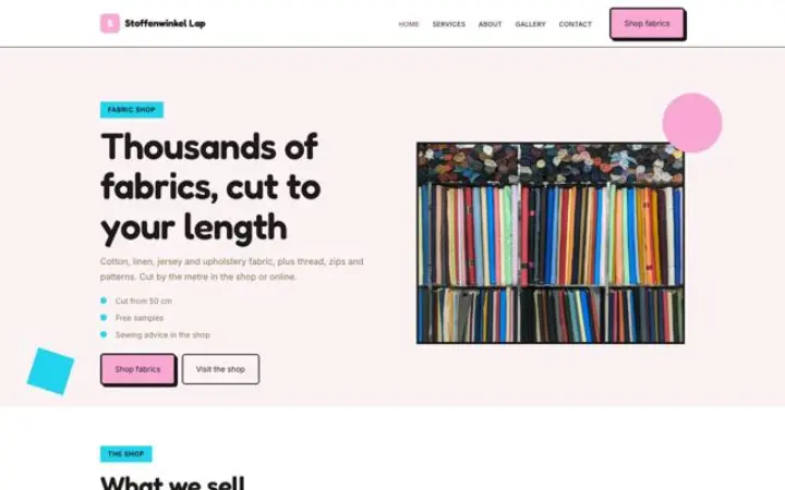 Website for fabric shop